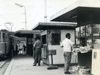Tramvajska stanica na okretištu Savski most 1968. godine